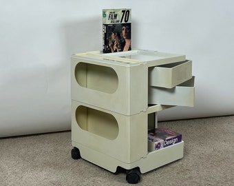 Iconic Boby Trolley by Joe Colombo - Two-drawers Storage Organizer - Italian Plastic Furniture MCM 70s - Space Age Drawers Cabinet