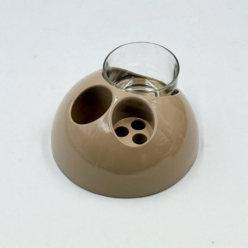 Vintage 1970s Gedy Bathroom Set Taupe ABS by Makio Hasuike Italian Design image 4
