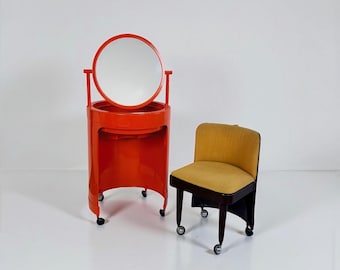 Table de maquillage à roulettes Space Age en plastique Silvi, années 1970