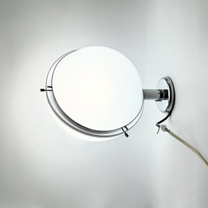 iGuzzini Wall Lamp: Model 5005 Acrylic Globe Sconce, 1970s Space Age Lighting