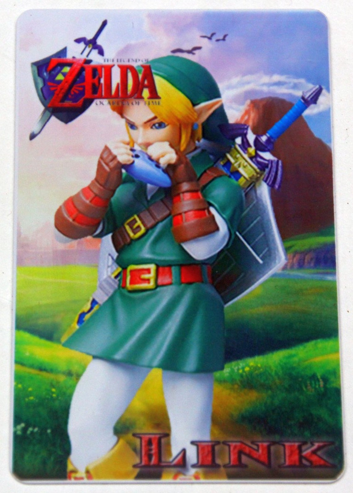 Link Ocarina of Time Amiibo Card Breath Of the Wild Zelda Etsy
