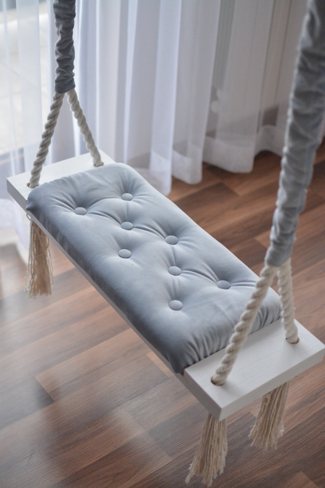 Stylish Swing on Ropes for Children in BLUE GRAY Colour. - Etsy