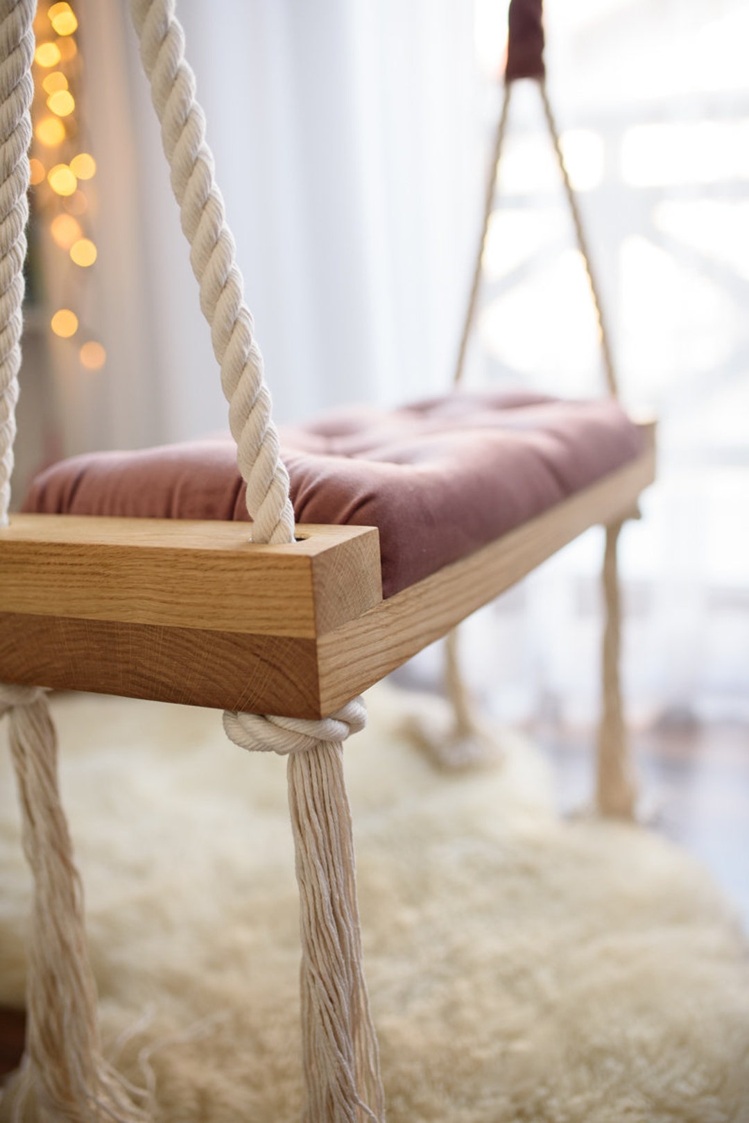 Columpio Colgando Columpio Casero De Madera Material Reciclado