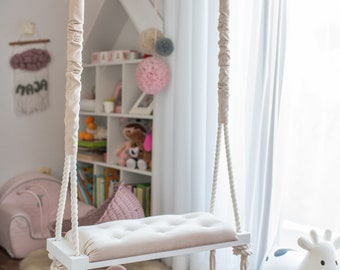 OhSwing MEDIUM swing 60x25 - Cream Glamour. For children! Kids, swing, fun! Children's swing! Boho swing, scandi, gift, birthday
