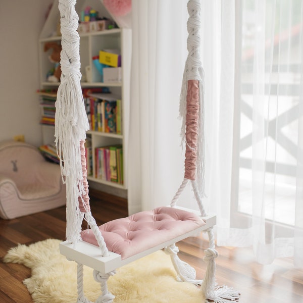 Stylish swing MEDIUM 60 cm on ropes for children. For children! Swing for kids. Huśtawka dla dzieci! Boho swing scandi gift birthday photo