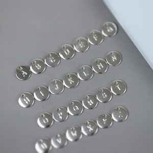 Tiny Letters in Sterling Silver 925 , Alphabet Charms . Genuine