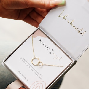 Miscarriage Necklace Gift for Her, 925 Silver Interlinked Circle Stillborn Gift, Pregnancy Loss Bereavement Gift, Memorial Mama of an Angel
