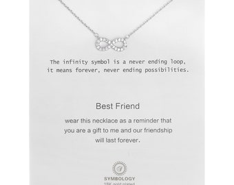 Best Friends Necklace, Infinity Pendant Necklace, infinity Symbol Necklace, Gift for Mum, Best Friends Gift (Gift boxed), mother's day gift