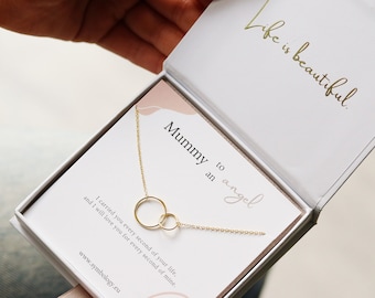 Cadeau collier fausse couche pour elle, cadeau mort-né en argent 925 cercles entrelacés, cadeau pour deuil suite à une perte de grossesse, cadeau commémoratif maman d&#39;un ange