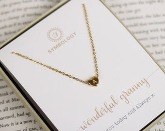 Personalized Initial Heart Necklace: Gold Stainless Steel Letter Jewelry