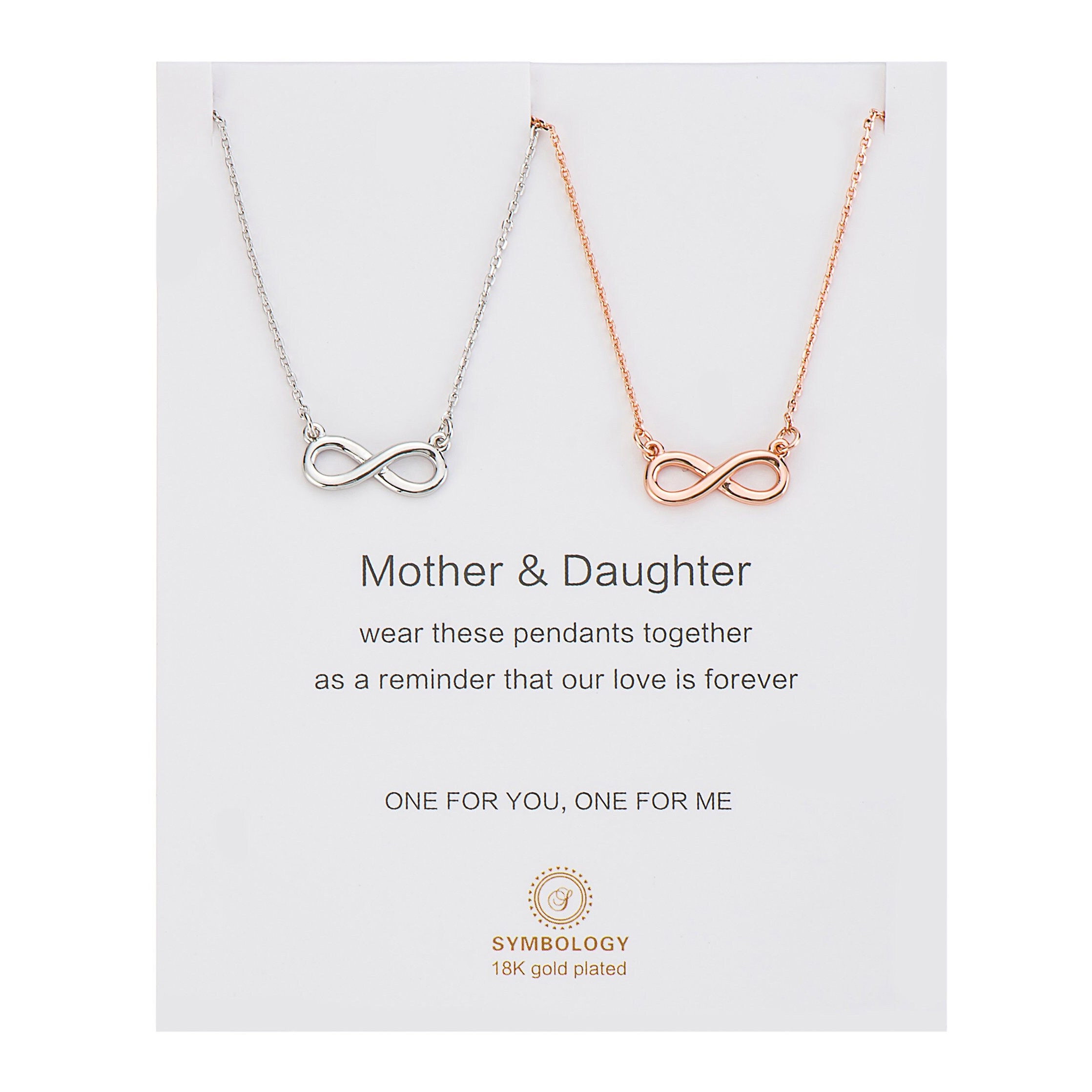 Mother Daughter Infinity Necklace Sterling Silver Mother - Etsy