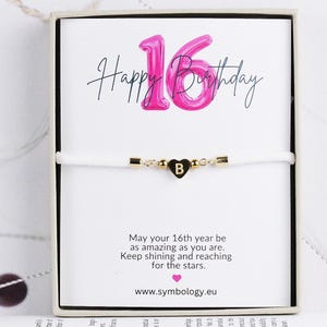 16. Geburtstag Armband Geschenk für Mädchen, personalisierte Anfang Armband, Sweet 16 Schmuck Geschenke, Tochter Name Armband, Nachrichtenkarte
