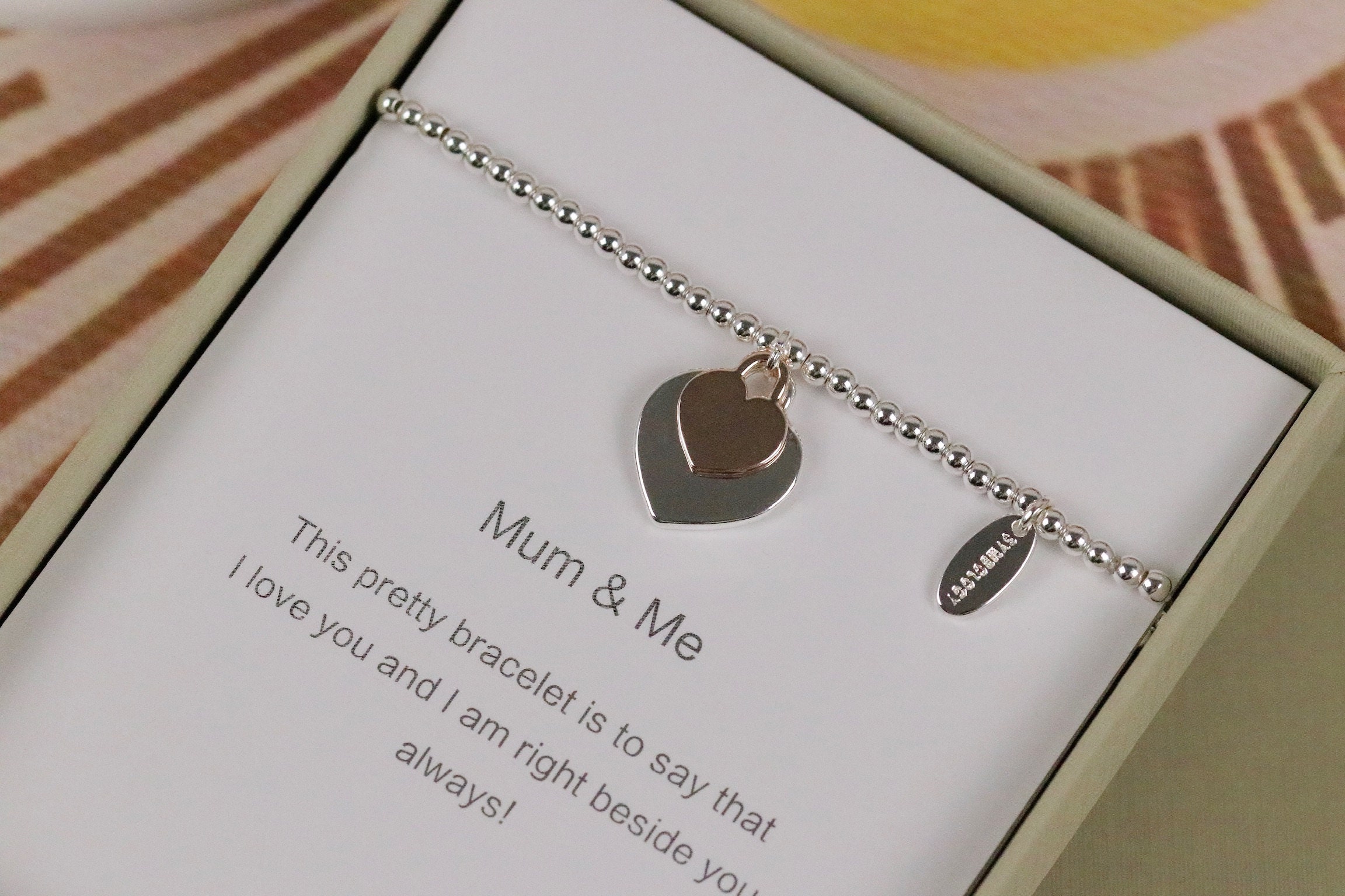 Life Charms Bracciale Elastico Con Perline “Best Mum” – Placcato Argento 18 Cm, Gioiello Sentimentale