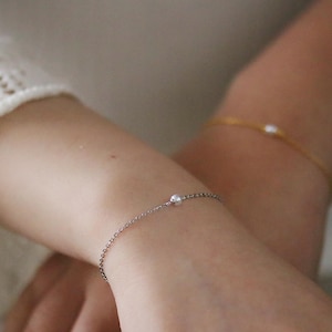 Natural Freshwater Pearl Bracelet, Layer Silver & Gold Bracelet, Wedding Theme, Bridesmaid Gift, Maid of Honour Proposal Gift Flower Girl