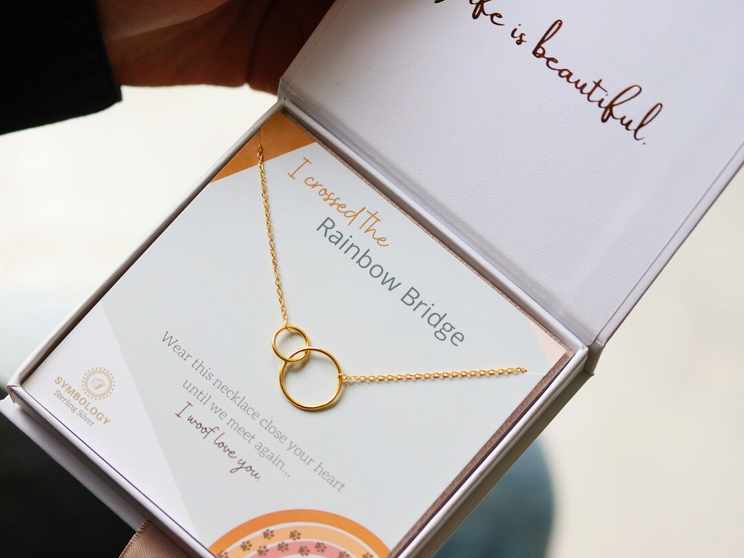 Sterling Silver Rainbow Bridge Necklace: Pet Loss Memorial - Etsy