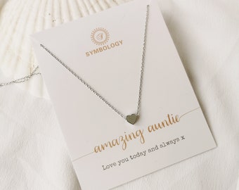 Initial Personalised Necklace • Dainty Auntie Necklace • Gold Heart/Star/Circle Necklace • Gold Stamped Initial Necklace • Alphabet Necklace