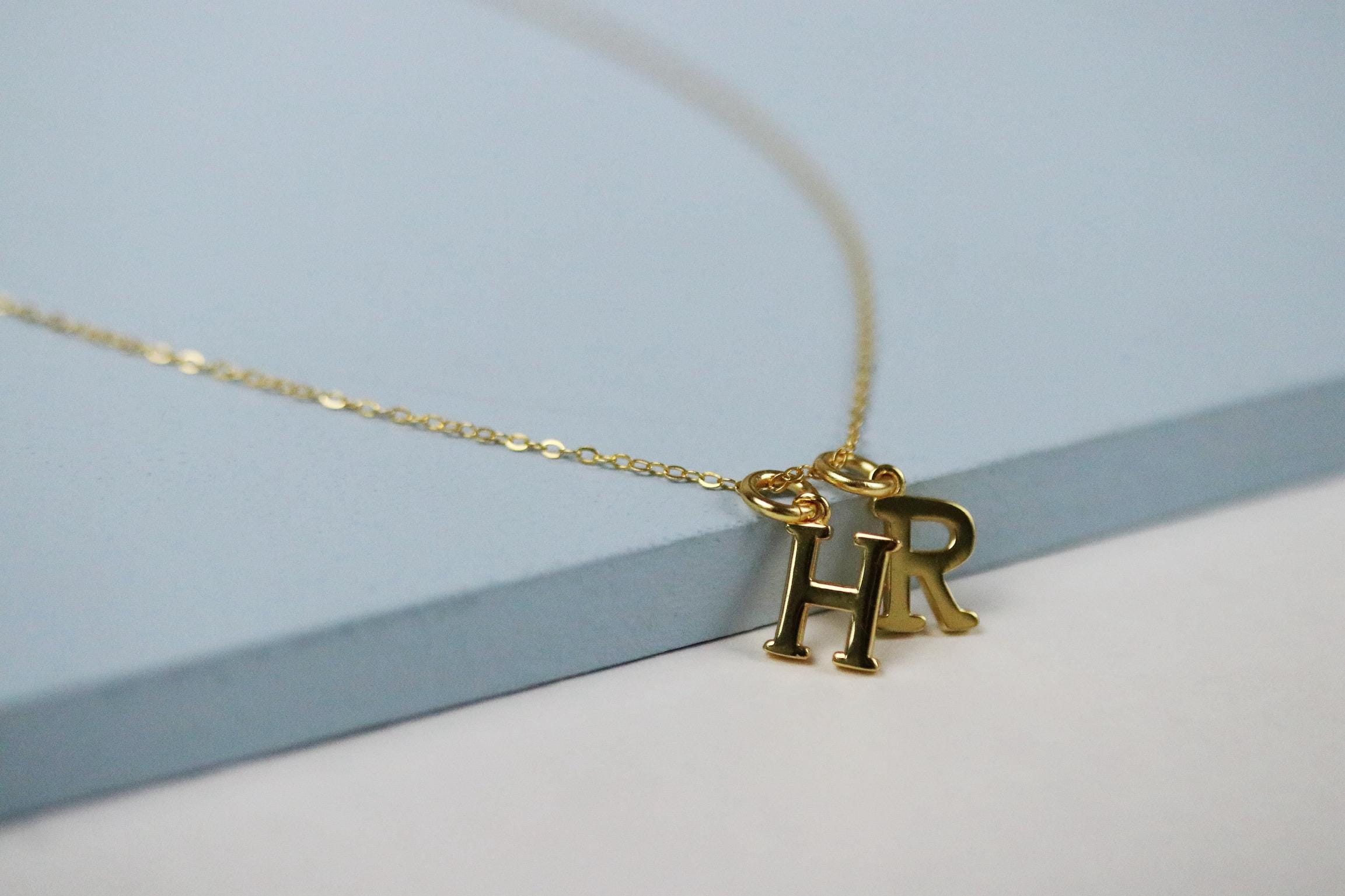 Sterling Silver Monogram Necklace Stamped 4 Names
