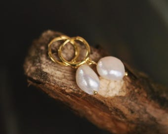 Sterling Silver Pearl Drop Earrings: Bridal Wedding Jewelry