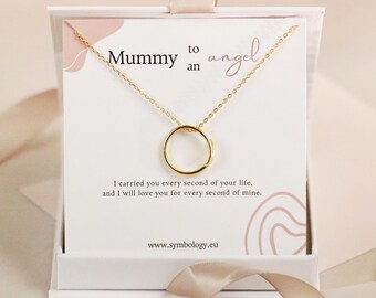Collar circular de oro de 18 quilates, conmemorativo de aborto espontáneo, regalo de condolencia por la pérdida de un bebé