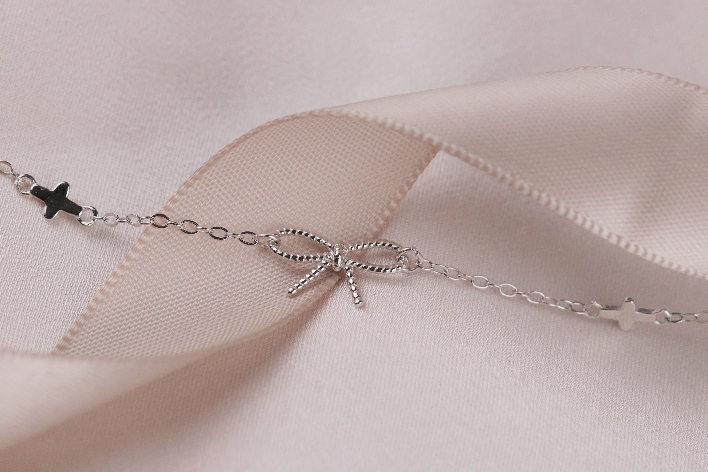 Elegante Bracciale Con Fiocco Regolabile In Rame E Zirconi, Colore Argento, Per Donne E Ragazze, Gioiello Simbolo Di Amicizia, Regalo - 6