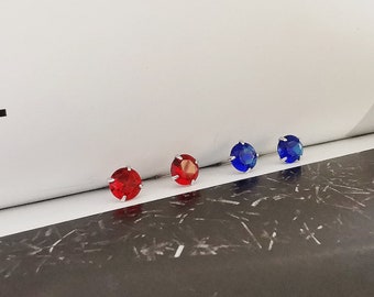 Robijn Swarovski-kristallen oorknopjes: geboortesteen juli