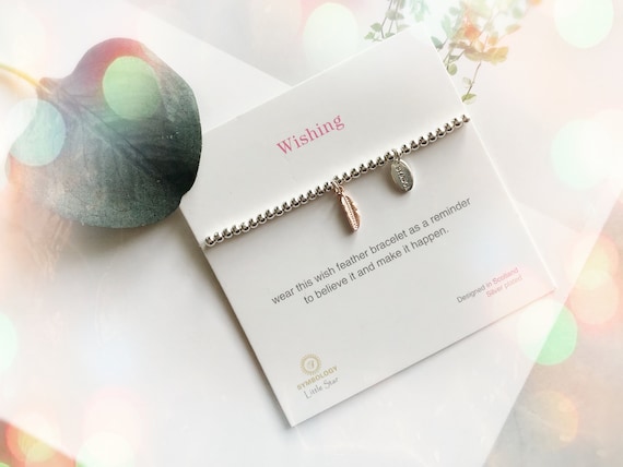 Christening Gift Wish Bracelet, Feather Charm Sentimental Bracelet, Little  Girl Birthday Gift, Personalised Toddler Jewellery, Gift under 10