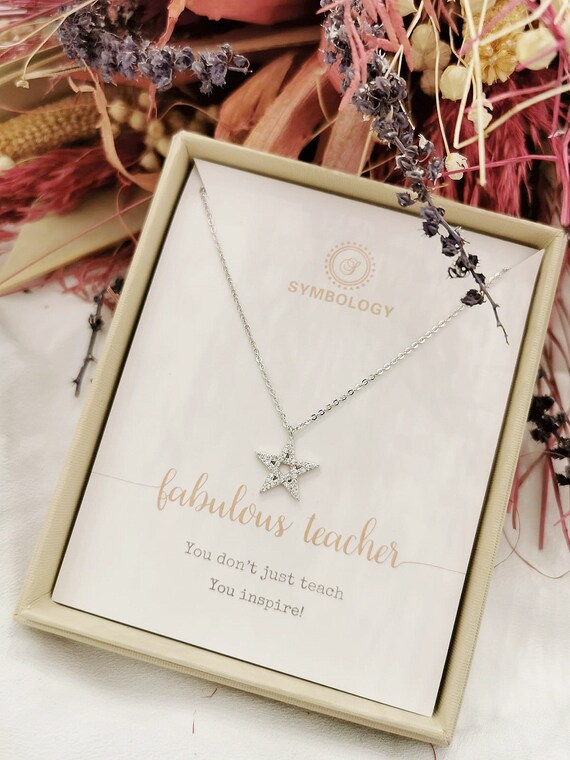 Best teacher necklace sale