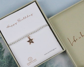 Silver Beads Custom Bracelet, Personalised Minimalist Bracelet, Custom Number Bracelet, 16th 18th 21st Birthday Gift for Her, Zodiac Gift