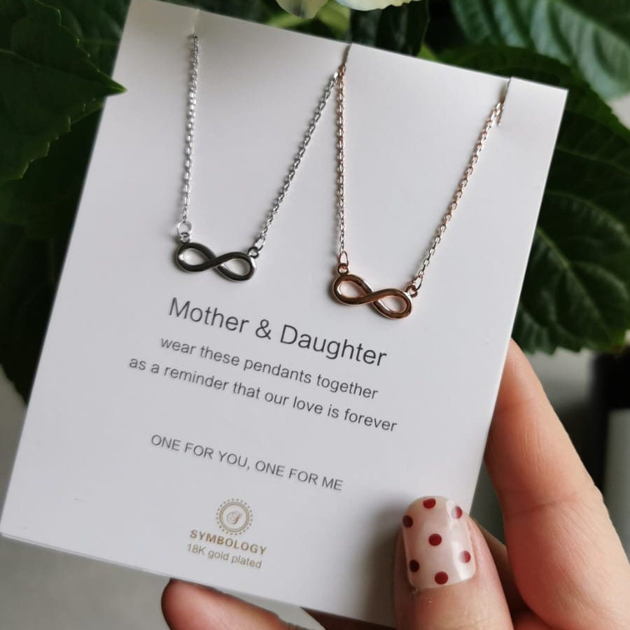 Heart Infinity Symbol Necklace - Dad to Daughter Message - Always –  customality.com