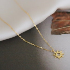 Silver Sunburst Necklace, Gold Sun Necklaces , Sunbeam Symbol Necklace, Necklace for Women, Minimalist Celestial Necklace, Gift for Her