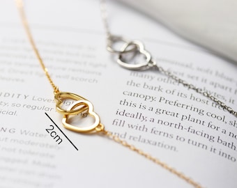 Collana Zia E Nipote Con Cerchi Infinito | Argento Sterling 925 | Regalo Compleanno Con Messaggio E Panno Incluso