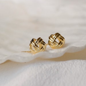 925 Silver Love Knot Stud Earrings, Silver and Gold Dainty Knot Earrings,Bridesmaid Gift for Her, Everyday Earrings for Woman,Stacking Studs
