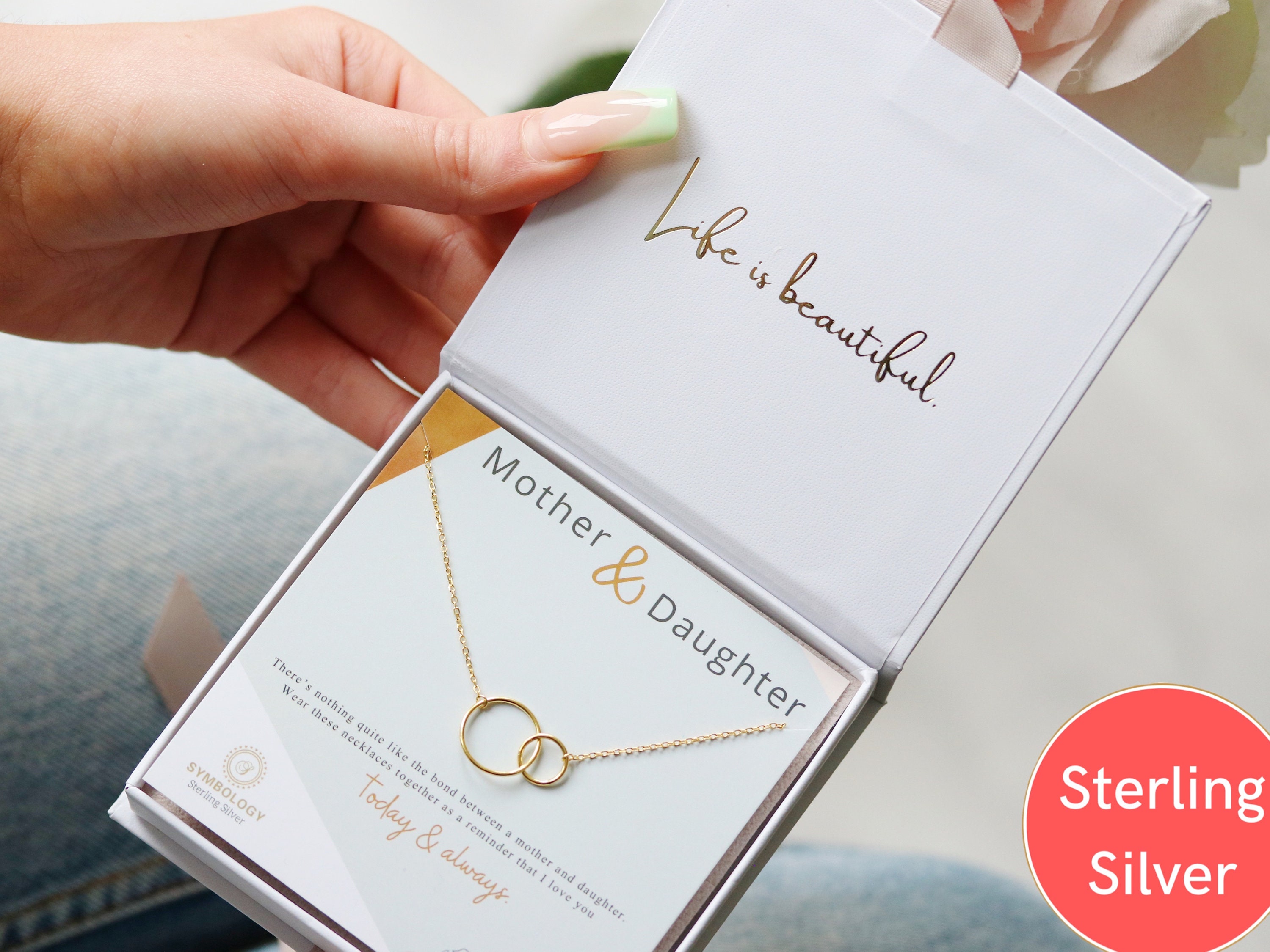 Collana Personalizzata per Donna adre Figlia 1-5 Argento Sterling