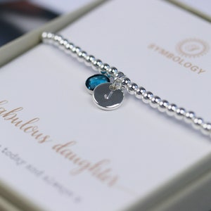 Personalised Alphabet Bracelet, Silver Beaded Daughter Bracelet, Gift for Her, 16, 18, 21 Birthday Gift for Her, Minimalist Name Bracelet