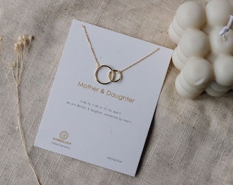 Sterling Silver Interlocking Circle Necklace - Mother Daughter Gift