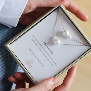 Mother Daughter Pearl Necklace Set: Sterling Silver Double Pearl Jewelry