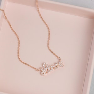Collar con carta de amor, collar de oro rosa, regalo para mamá, regalo de cumpleaños para ella, regalo personalizado para esposa y niña, collar para novia
