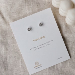 Gold Love Knot Sterling Silver Studs: Friendship Earrings