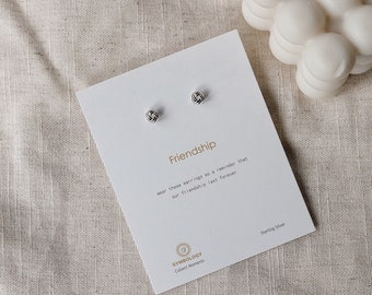 Gold Love Knot Friendship Studs Earring in Sterling Silver / Silver & Gold Tiny Knot Studs / Gift for Best Friend BFF /Everyday Simple Studs