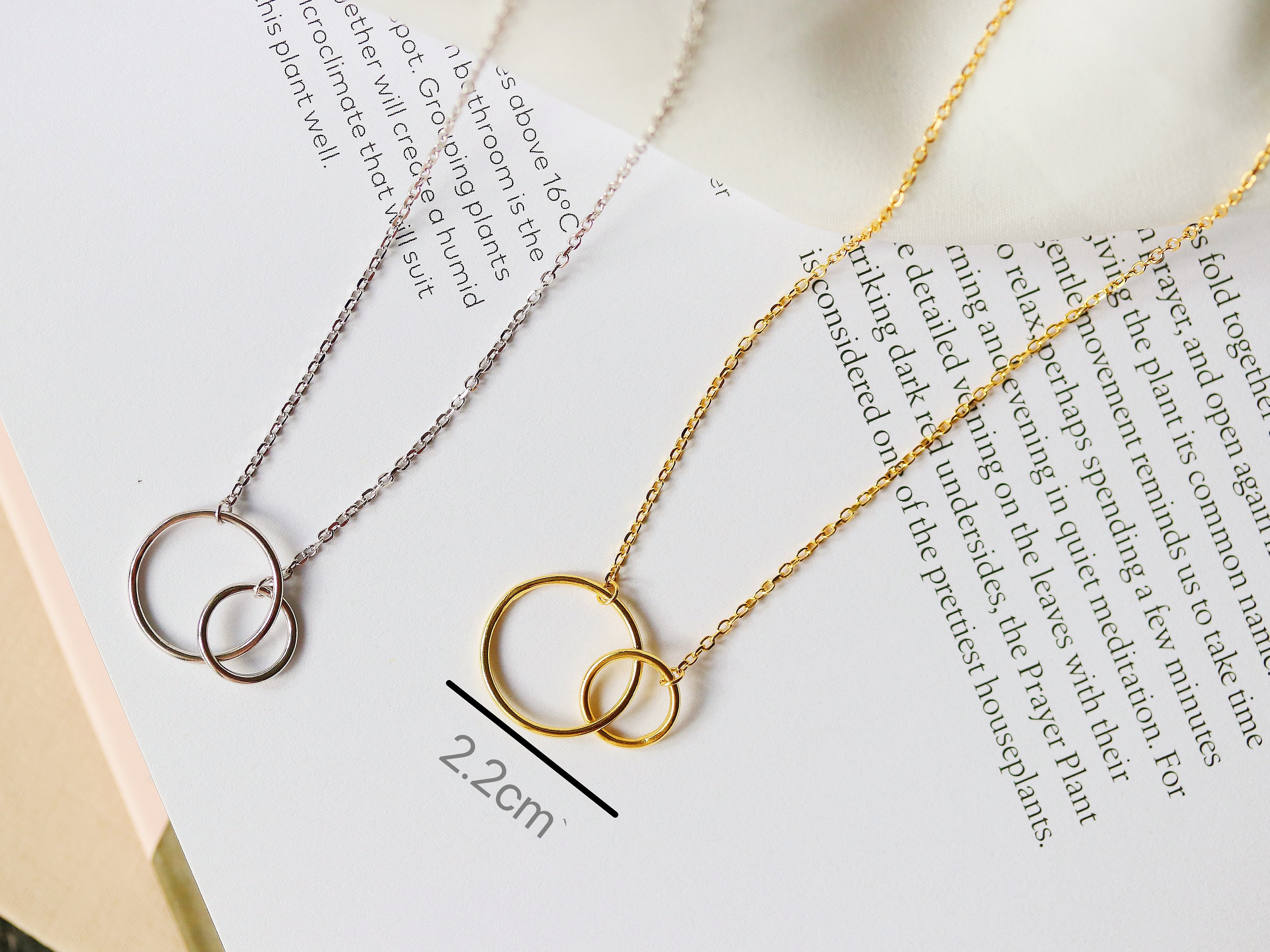 Collana Zia E Nipote In Argento Sterling 925 | Due Cerchi Infinito Intrecciati | Regalo Con Biglietto, Panno E Scatola Regalo - 4