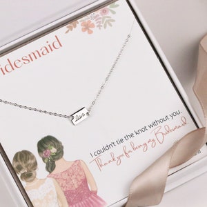 Pulsera de dama de honor con carta de amor de plata 925, pulsera con medallón ajustable, ¿Serás mi dama de honor?, regalo de boda en el bosque, regalo de boda para ella