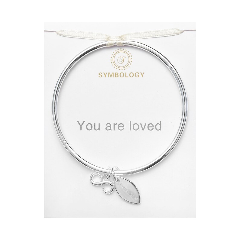 You Are Loved Bangle With Silver Infinity Charm Symbology Etsy UK