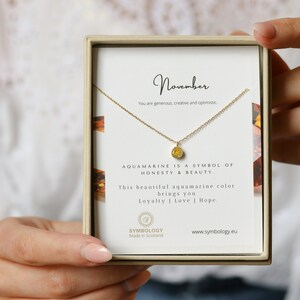 November Birthstone Necklace Handcrafted with Swarovski Crystals /Topaz Crystal Pendant  by SYMBOLOGY / Gift For Her/ Mother&#39;s Day Gift