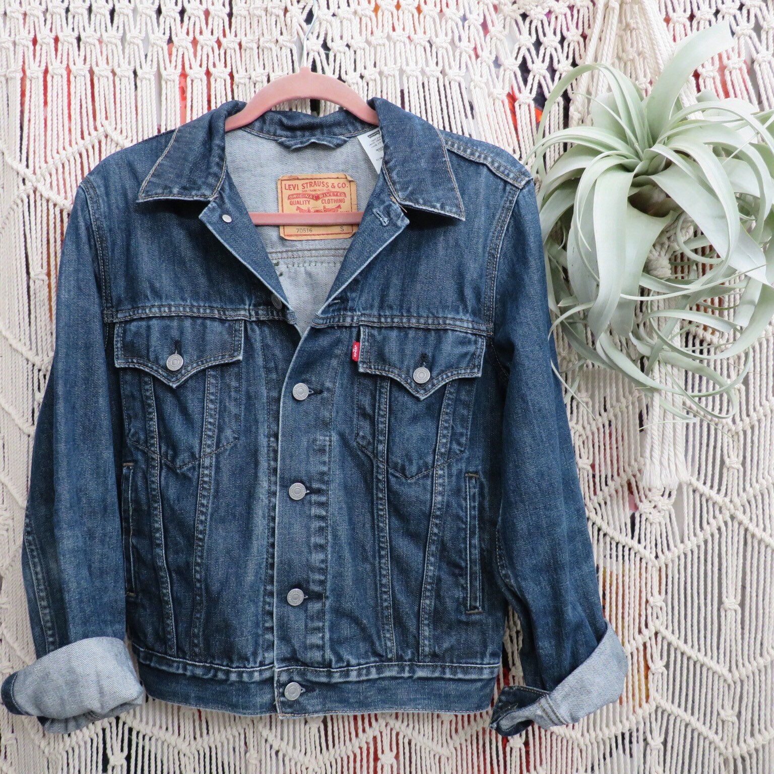 Levi's Jean Denim Jacket Upcycled Vintage Crewel | Etsy