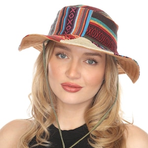 Hemp Cotton Patchwork Boonie Hat