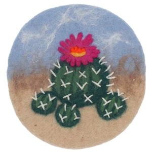 Cactus Flower Felt Trivet