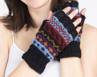 Winter Love Fingerless Wool Arm Warmers