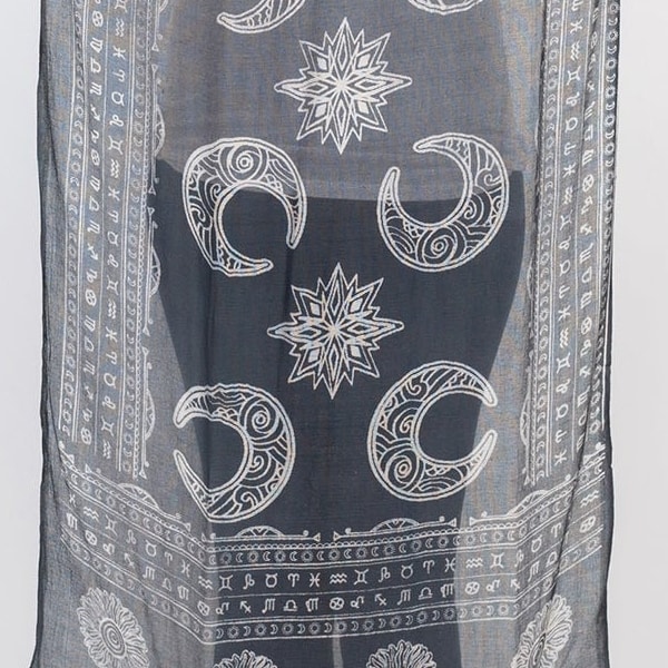 Celestial Zodiac Printed Soft Summer Scarf