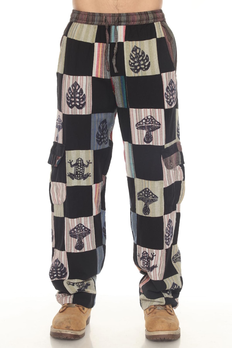Patchwork Men's Cargo Pants Black