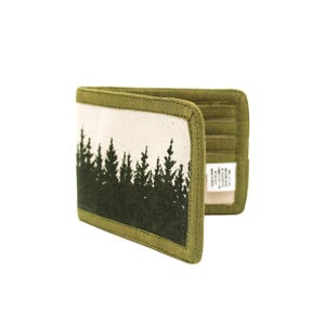 Cartera de algodón con estampado bohemio: cartera unisex plegable hecha a mano con estampados de elefantes, bosques, hongos y rasta. Un regalo ideal para él o para ella.